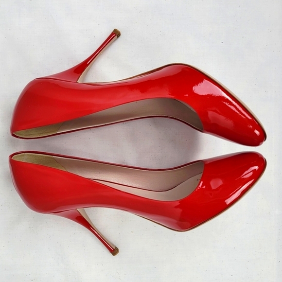 Miu Miu Prada Red Patent Stiletto Heels Pumps 38.5 - Picture 8 of 13